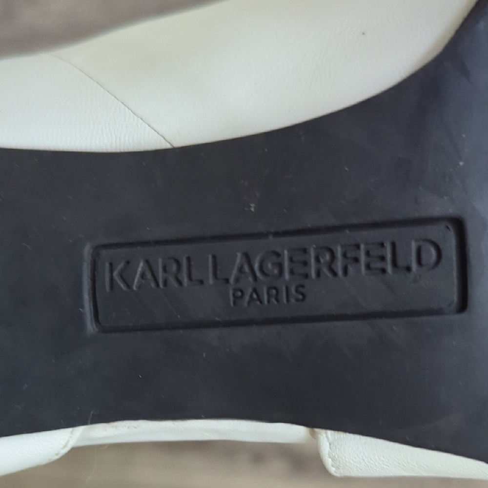 Karl Lagerfeld Cream Peep Toe Heels - Picture 11 of 16